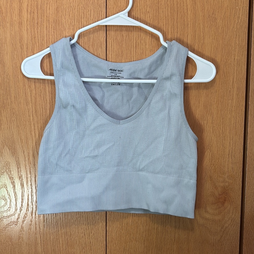 Ardene Sky Blue Ribbed Crop Top